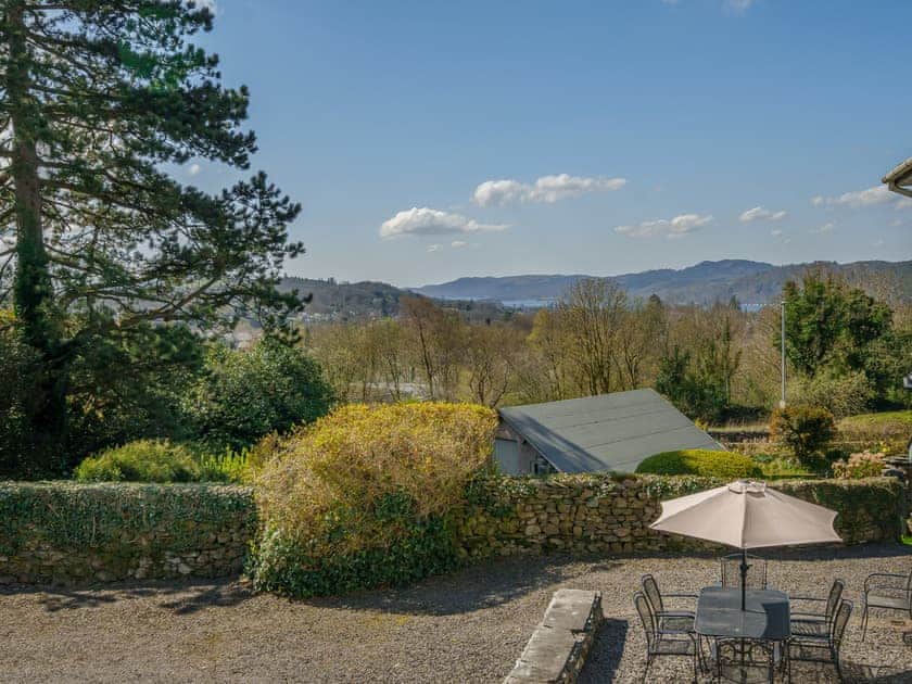Patio and lake view | Orrest Head Cottage - Orrest Head House and Cottage, Windermere