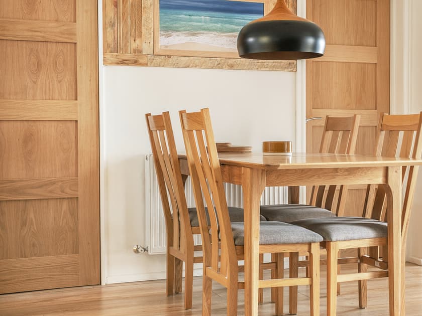 The oak dinning table and chairs, seats four comfortably | Old Quay, Newlyn