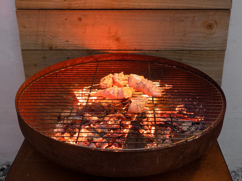 The Fire-Pit is conveniently just outside your door on the patio | Old Quay, Newlyn