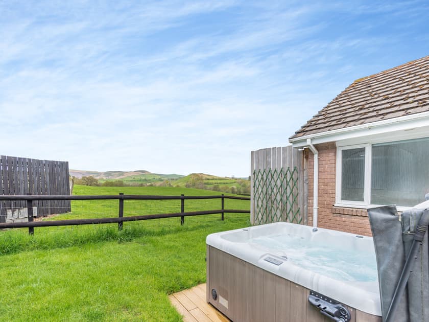Hot tub | Cambrian Mountain View, Llanafan-fawr, near Builth Wells 