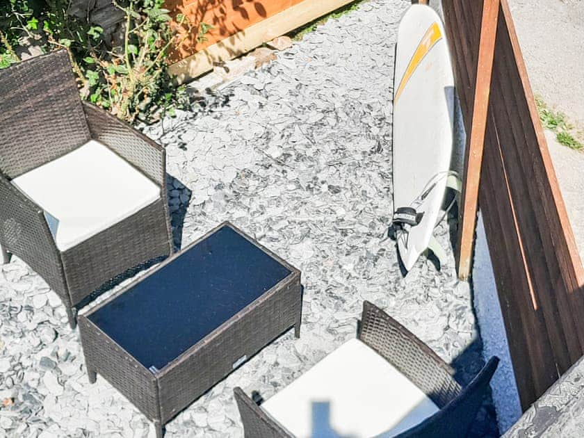 Sunny outside seating area | Chyvelyn, Perranporth