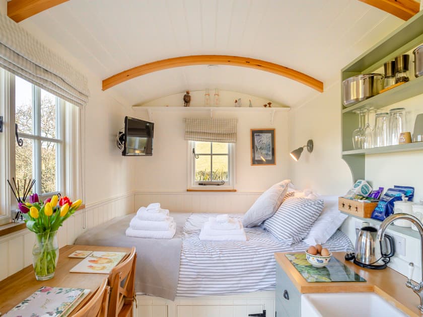 Open plan living space | Shepherds Retreat, Little Polgooth, near Saint Austell