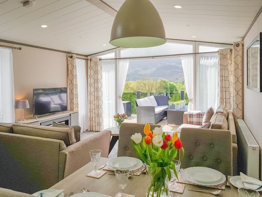 Open plan living space | Ben Vorlich Lodge, St Fillans