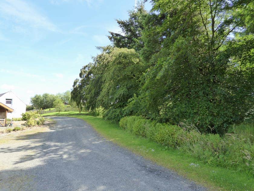 Driveway to the property affording ample parking | Blackside Cottage, Sorn