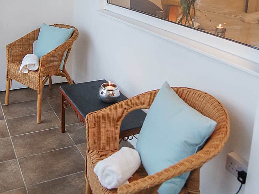 Sitting-out-area | Four Degrees West Beach House, Tywyn