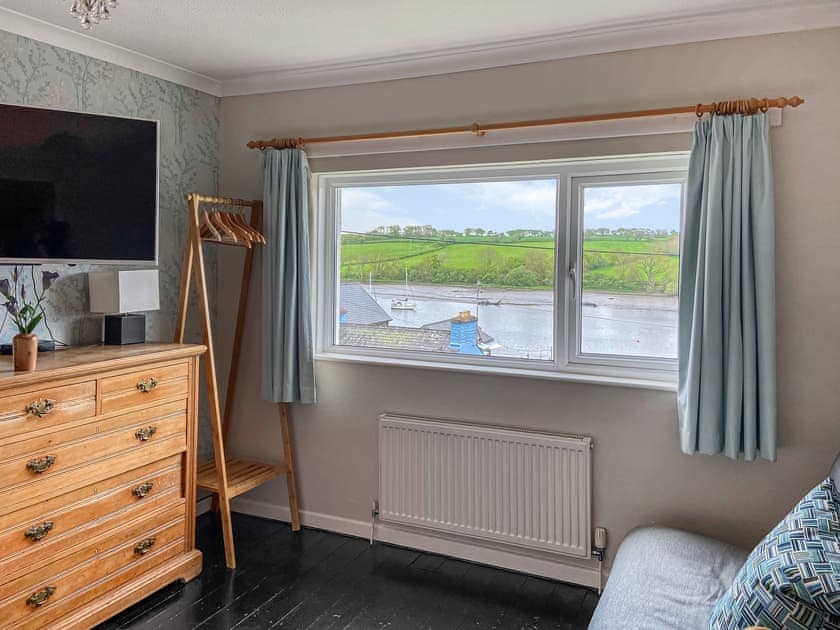 Bedroom 1 - view from king size bed to River Teifi  | Ferry View, St Dogmaels, near Cardigan