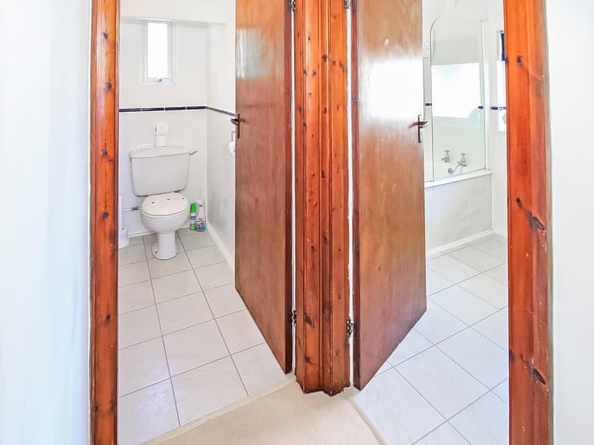 Doorways to WC Room and Bathroom  | Sea View House, Borth Y Guest, near Porthmadog