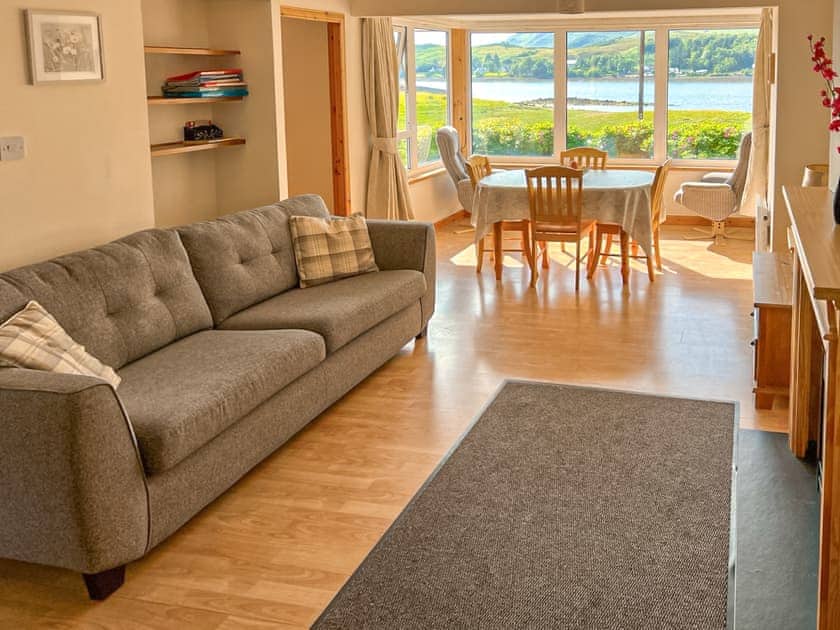 Light and airy dining area with Loch views | Clear Waters, Dornie, near Kyle of Lochalsh