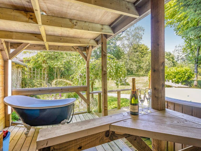 Outdoor area | The Farmhouse - Pen y Bryn Farm and Holiday Cottages, Betws Yn Rhos