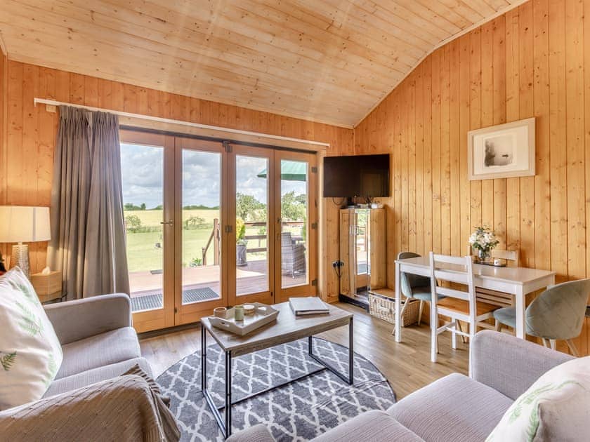 Living area | Bramble Lodge - The Orchard Luxury Lodges, Hadleigh