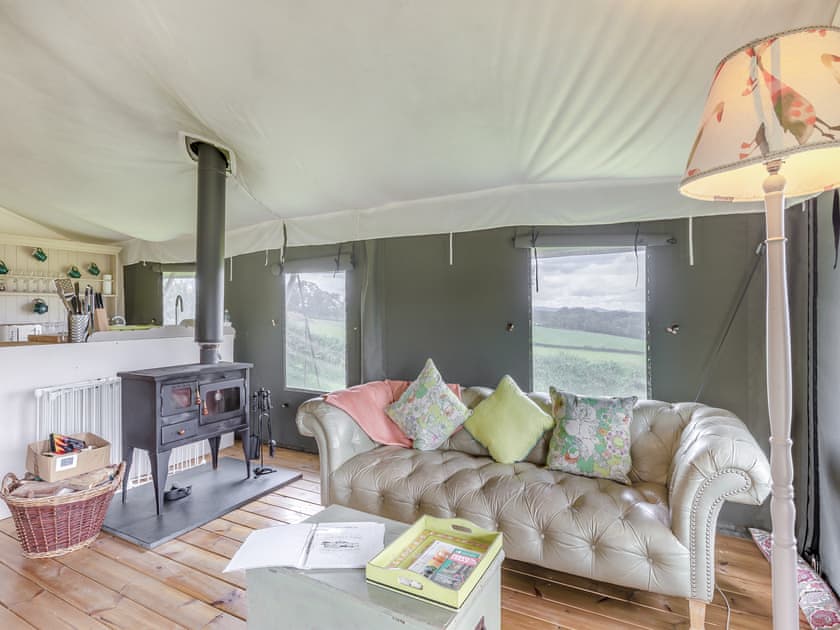 Open plan living space | Safari Lodge Two - Darnells Luxury Glamping, Ross-on-Wye