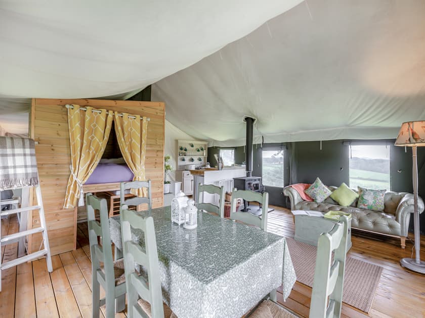 Open plan living space | Safari Lodge Two - Darnells Luxury Glamping, Ross-on-Wye