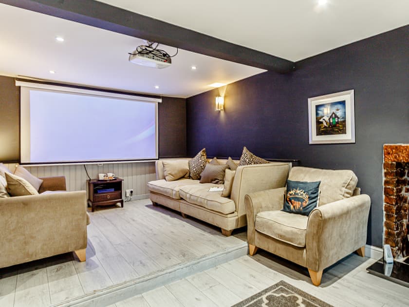 Living room with cinema screen | The Golden Crown, Tarbolton, near Ayr