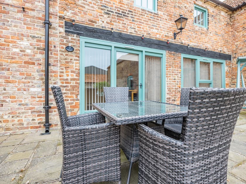 Sitting-out-area | The Hayloft - Holton Lodge Retreats, Holton-Le-Clay, near Cleethorpes