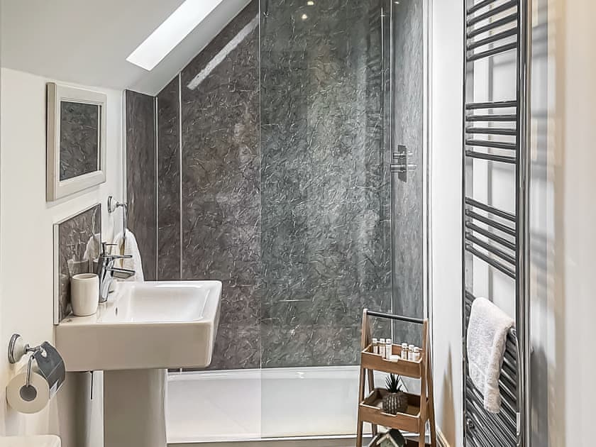 En-suite with walk-in shower | The Bolthole - The Bay, Filey, near Scarborough