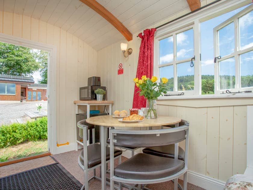 Dining Area | Shepherd’s Hut - East Hill Pride Farm, Harpford, near Sidmouth