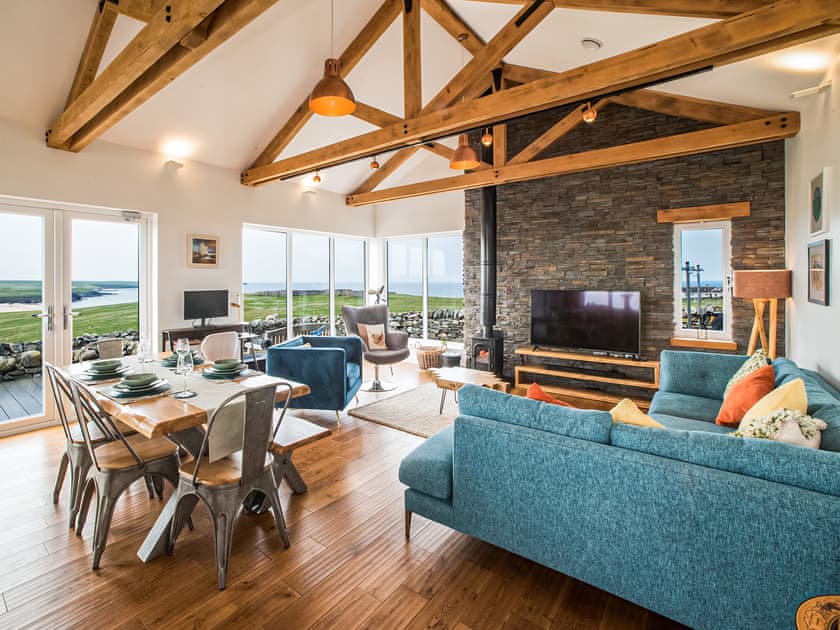Open plan living space | Two Seas Hebrides, Eoropie, Isle of Lewis