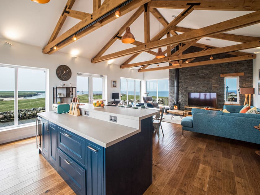 Open plan living space | Two Seas Hebrides, Eoropie, Isle of Lewis