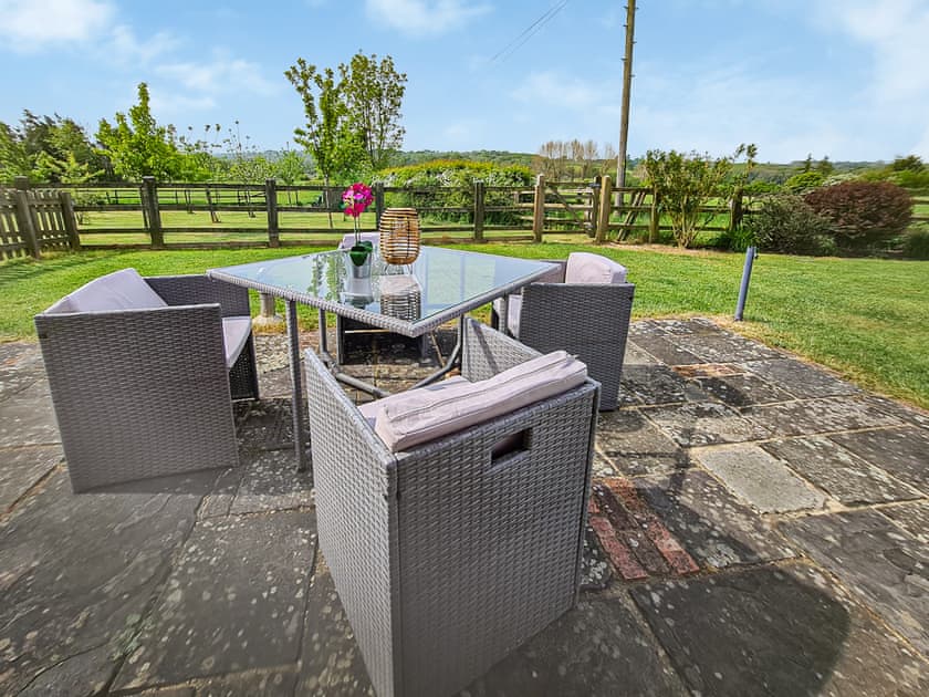 Sitting-out-area | Bramble Barn - Middle Huntingford Barns, Charfield, near Wotton-under-Edge