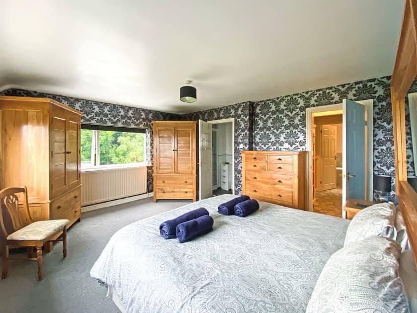 Master Bedroom with super king bed and en suite  | Carreg Y Garth Isaf, Rhiwlas near Bangor