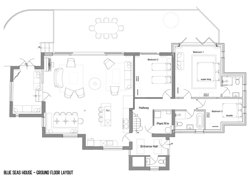 Ground floor plan | Blue Seas, Mawgan Porth