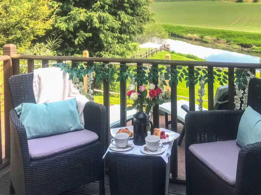 Terrace off main double bedroom  | Harperfield Chalet, Lanark