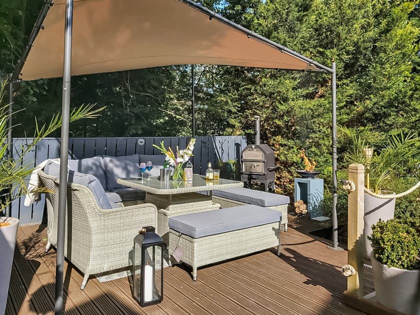 Large private deck  | Harperfield Chalet, Lanark