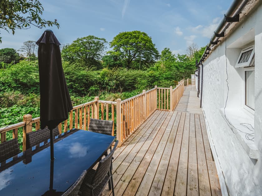 Decking outdoor dinning | Holmbyre Smithy, Dalry, near Skelmorlie