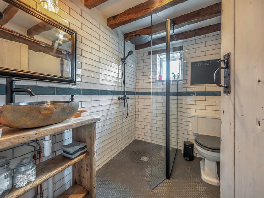 Shower room | Ynywsen Dairy Flat, Nantgaredig