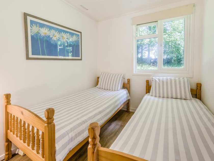 Twin bedroom | Keeper’s Wood - At Berridon Lodges, Bradworthy, near Holsworthy