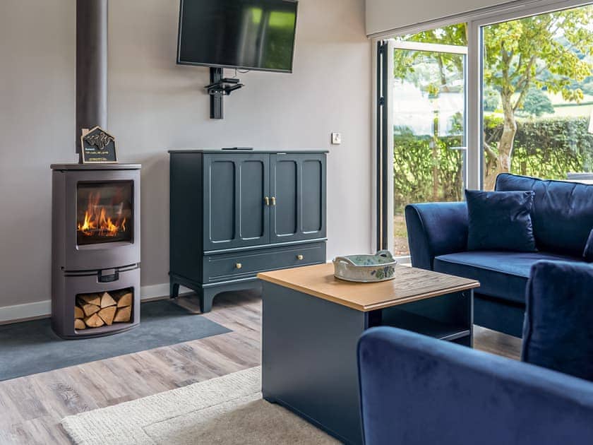 Living room | Cuckoo Lodge - Merbach Hill View Holidays, Clifford
