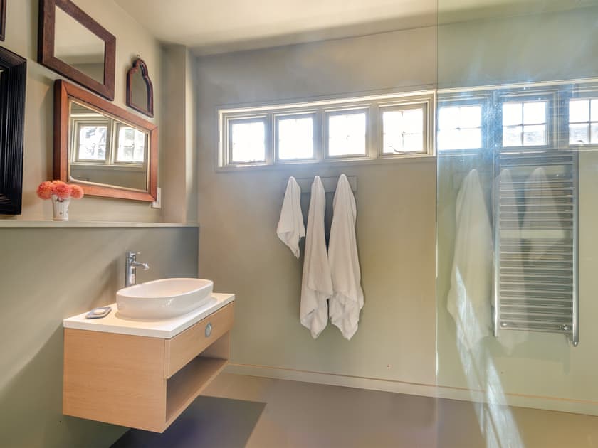 Impressive shower room with walk-in monsoon shower | Lymington Lodge, Lymington