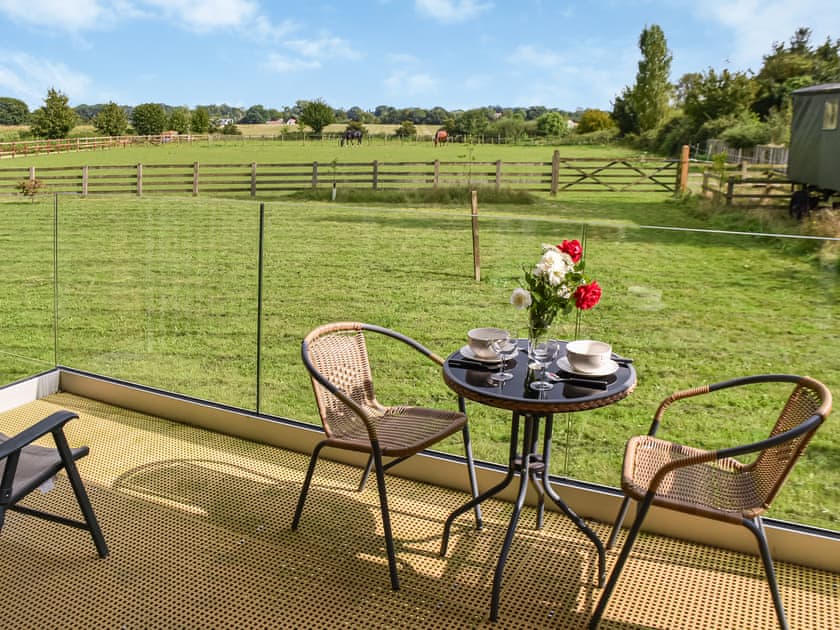 Terrace | Chestnut Lodge - Solar Rise Lodges, Old Buckenham