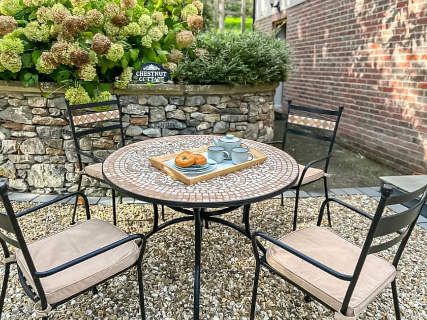 Sitting-out-area | Chestnut Cottage, Coxley Wick, near Wells