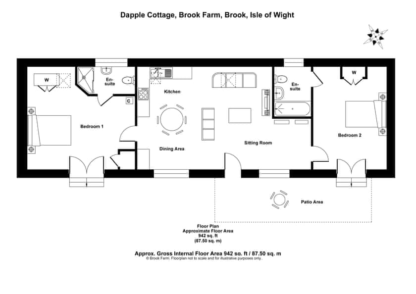 Floor plan | Dapple Cottage - Brook Farmhouse Cottages, Brook, near Brighstone