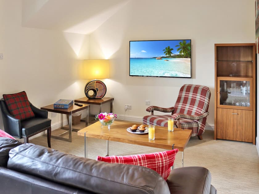 Living area | Family Lodge No. 2 The Place Upstairs - Atholl Palace Holidays, Pitlochry