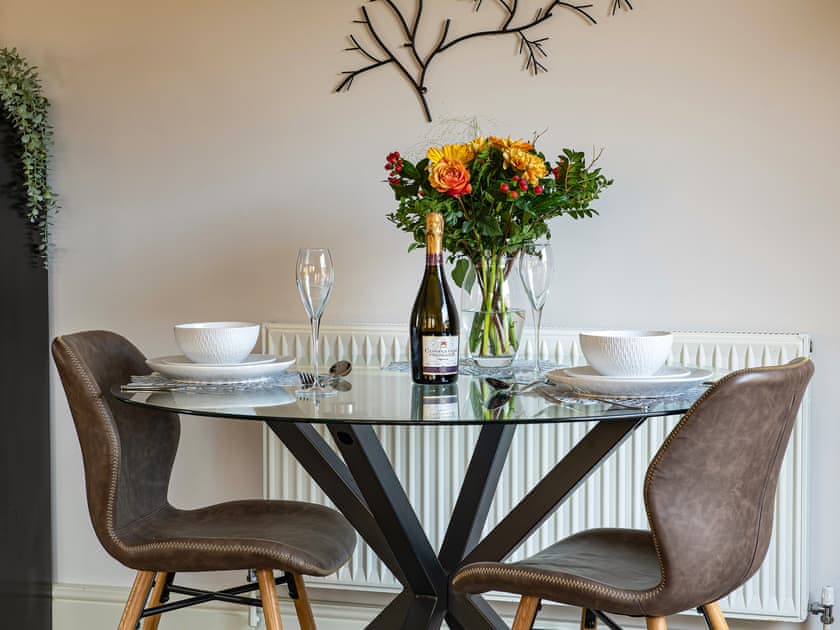 Convenient dining area in open plan designed room | Little Willow - The Willows, Ruthvoes, near St Columb