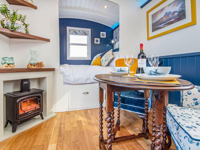Open plan living space | The Drift Shepherds Hut - Hebridean Views, Gairloch