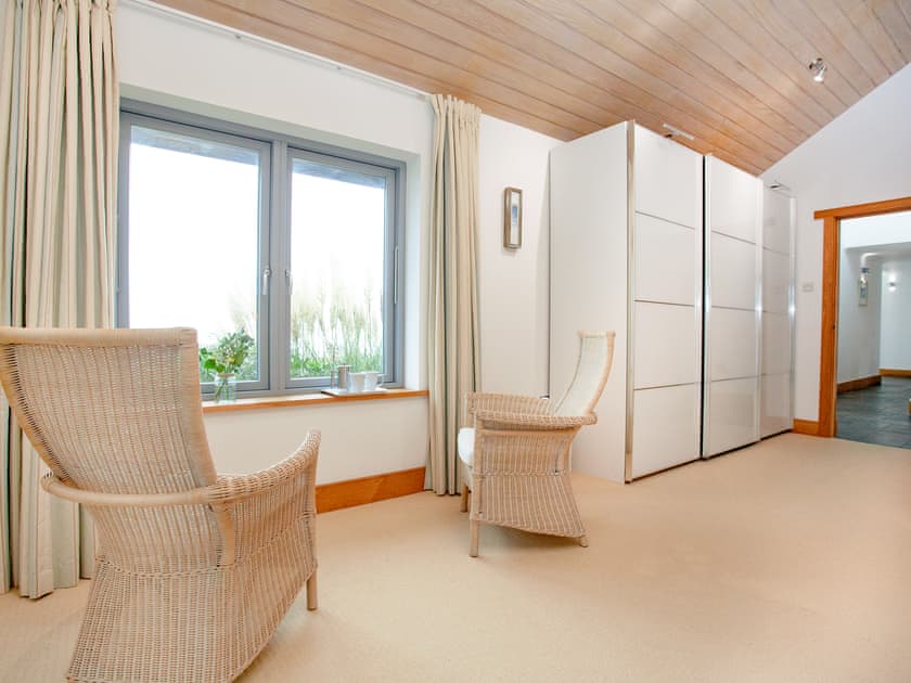 6ft double bedroom with french doors to patio | Shark Fin, Sennen