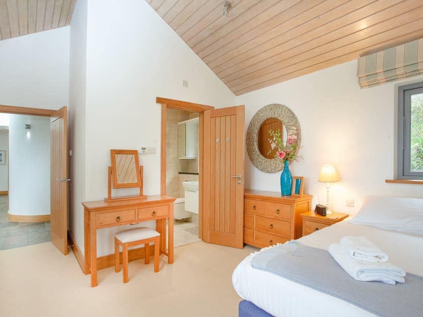 6ft double bedroom with french doors to patio | Shark Fin, Sennen