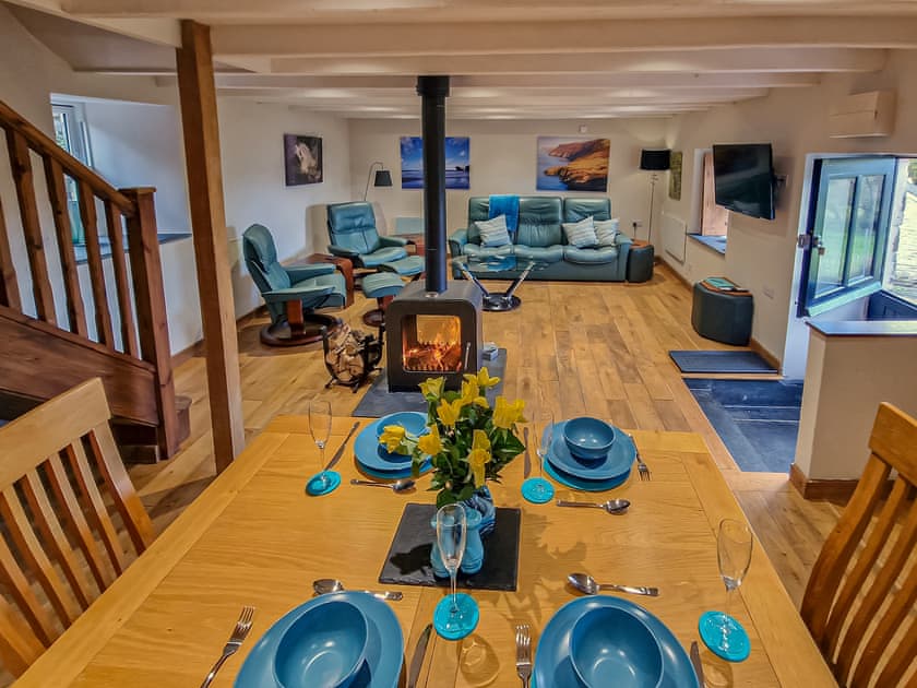 Open plan living space | Ponycob Cottage - Dolgoy Cottages, Llangrannog