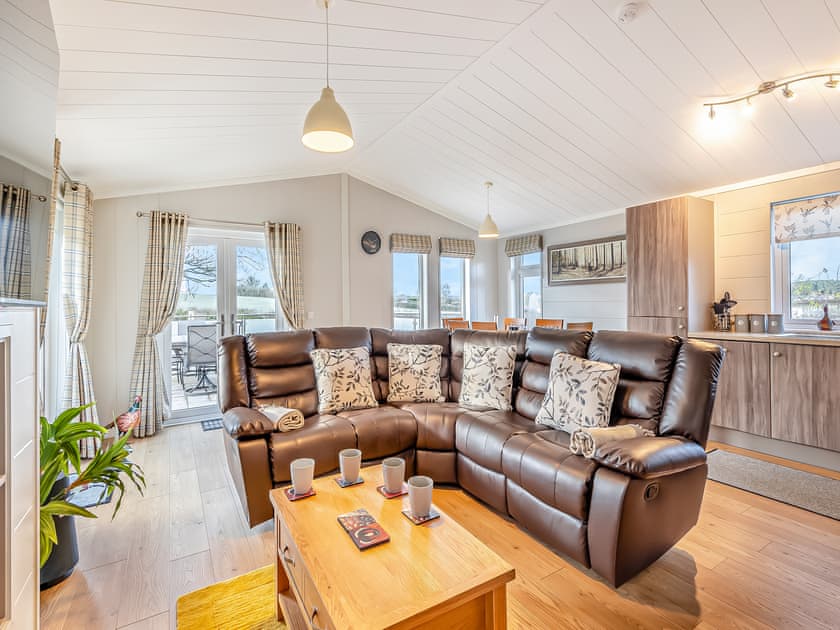 Open plan living space | Pines Lodge - Holly and Pines Holidays, Holywell