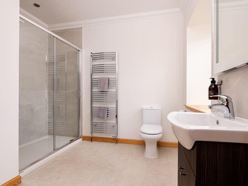 Spacious shower room | Tornahatnach - Glenkindie Estate Holiday Cottages, Glenkindie, near Alford