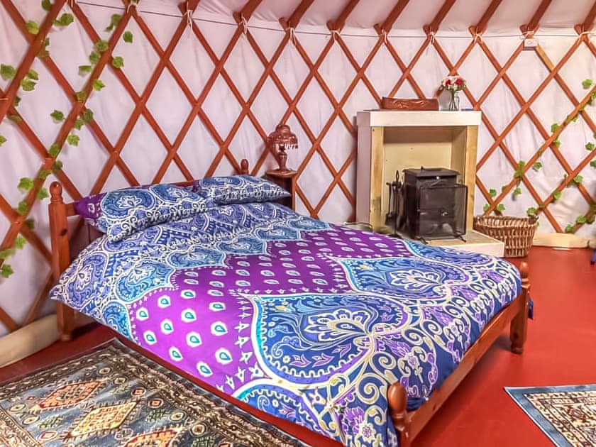 Double bedroom | Kingfisher - Kids Love Yurts, Newport