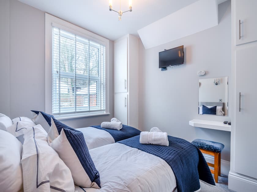 Twin bedroom | The Landings Apartment 6, Filey