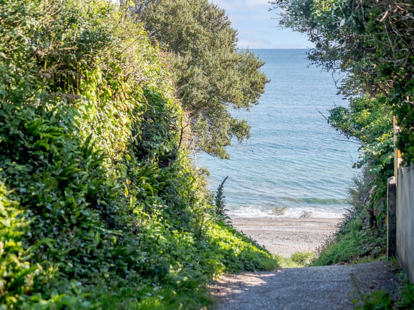 Surrounding area. Footpath up to the village in Downderry | By The Beach, Downderry and Seaton, near Looe