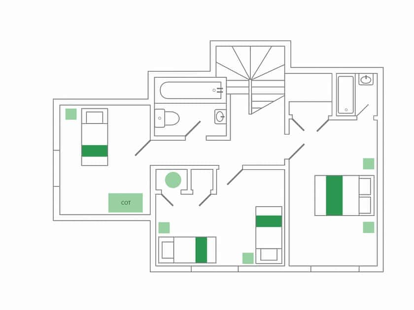 Floor plan | 1 Castle Cottage - Tuckenhay Mill, Bow Creek, between Dartmouth and Totnes