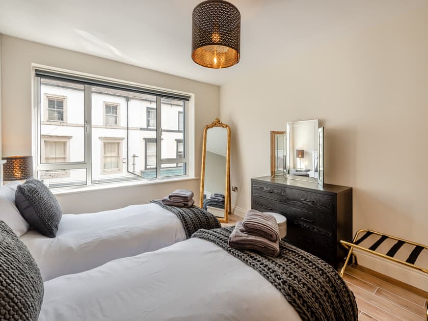 Twin bedroom | Station Street Apartment, Cockermouth