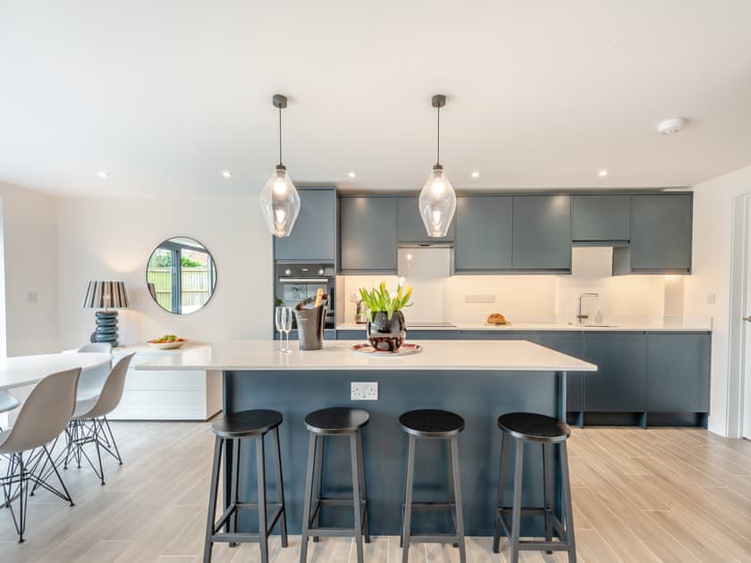Kitchen and Island | HollyhocksHollyhock House, Holt
