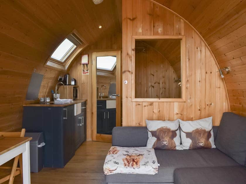 Convenient open-plan living space | Black Coombe - Moorside Glamping Pods, Corney, near Millom